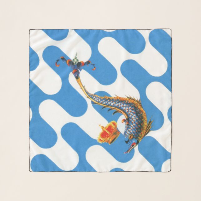Contrada Capitana dell' Onda (Wave) Palio Scarf (Front)