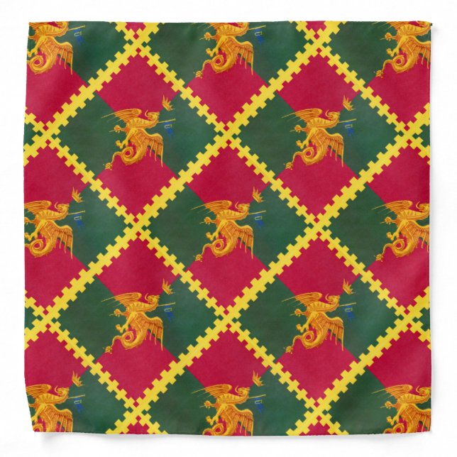 Contrada del Drago (Dragon) Palio di Siena Bandana (Front)