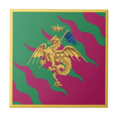 Contrada del Drago Dragon Palio di Siena Ceramic Tile