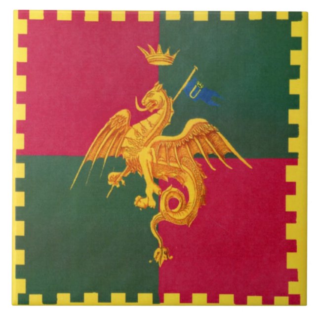 Contrada del Drago (Dragon) Palio di Siena Ceramic Tile (Front)
