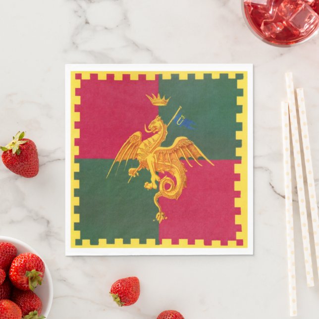 Contrada del Drago (Dragon) Palio di Siena Napkins (Insitu)