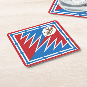Contrada della Pantera (Panther) Palio di Siena Square Paper Coaster