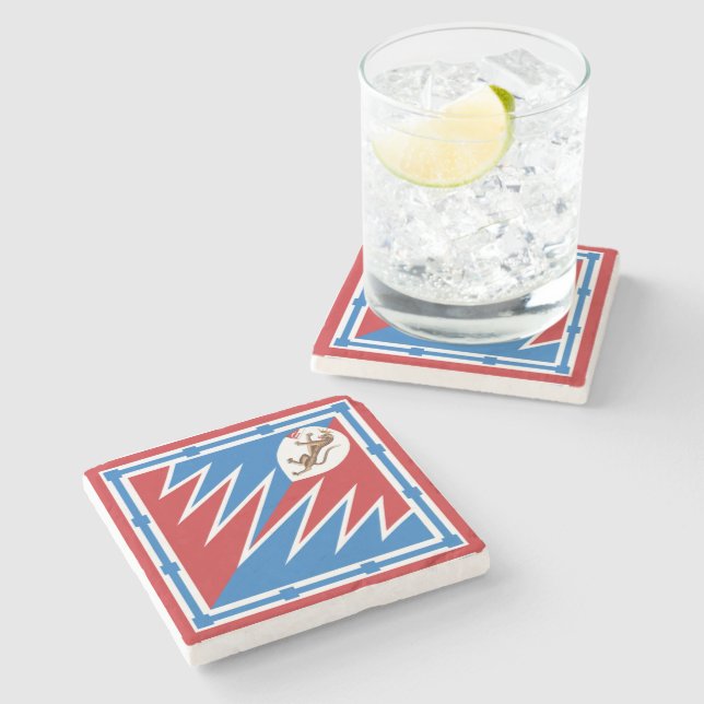 Contrada della Pantera (Panther) Palio di Siena Stone Coaster (Side)