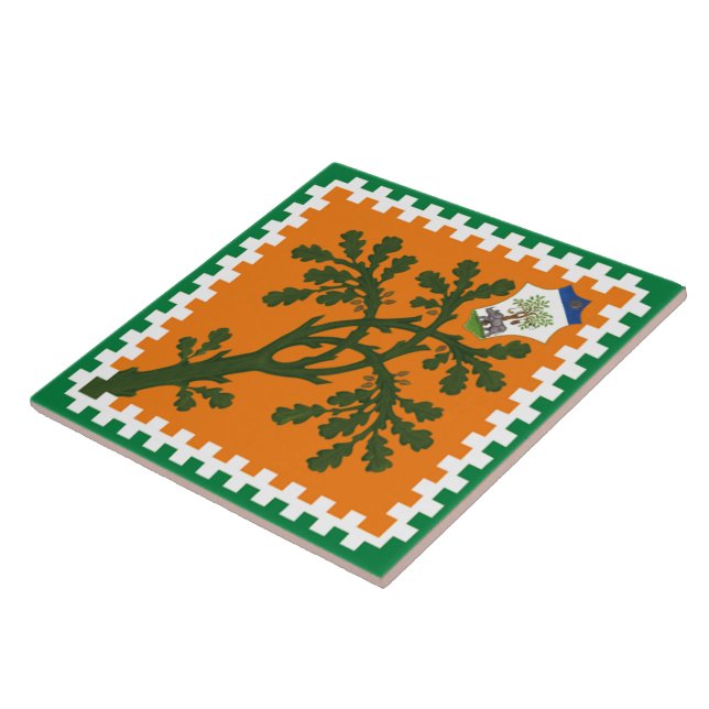 Contrada della Selva (Forest) Palio di Siena Ceramic Tile (Side)