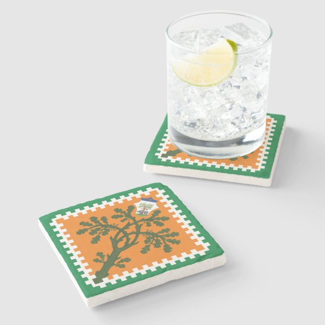 Contrada della Selva (Forest) Palio di Siena Stone Coaster (Side)