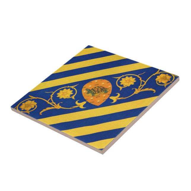 Contrada della Tartuca (Tortoise) Palio di Siena Ceramic Tile (Side)