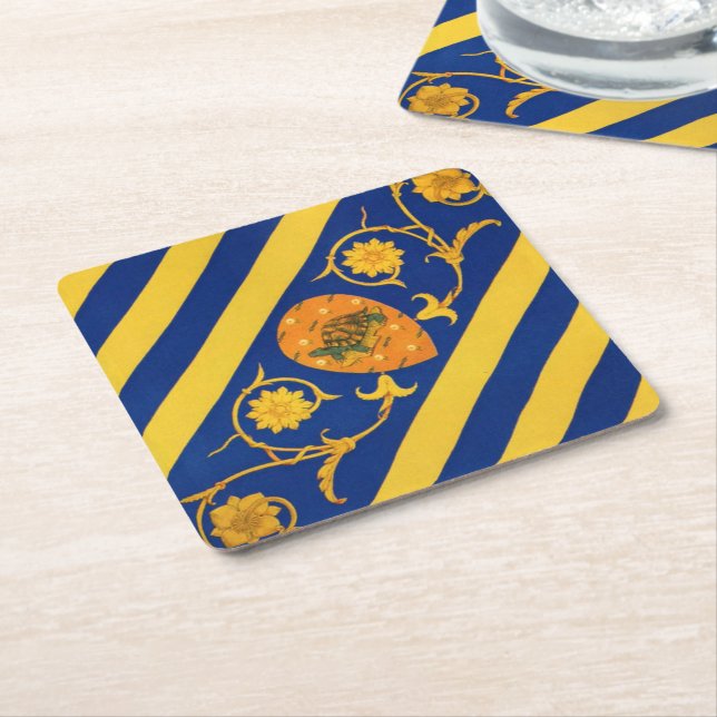 Contrada della Tartuca (Tortoise) Palio di Siena Square Paper Coaster (Angled)