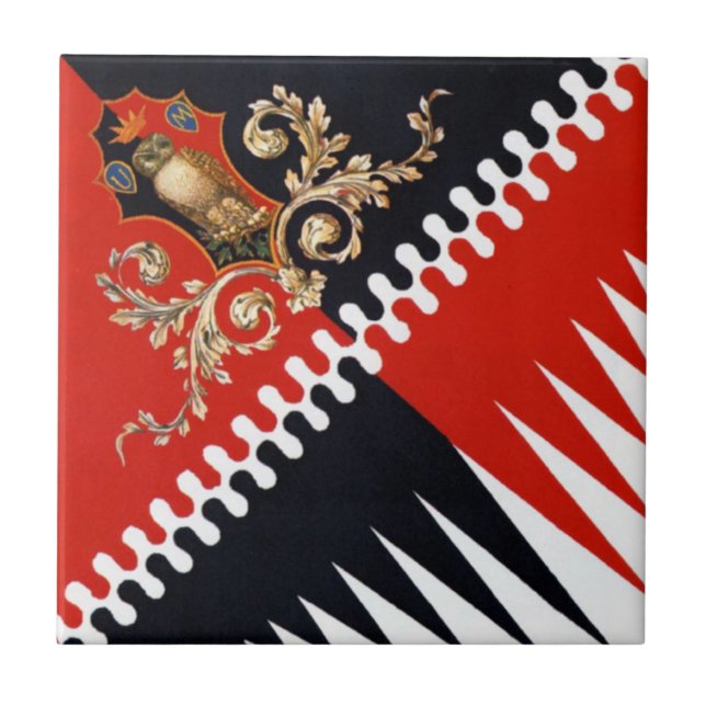 Contrada Priora della Civetta (Owl) Palio di Sien Ceramic Tile (Front)