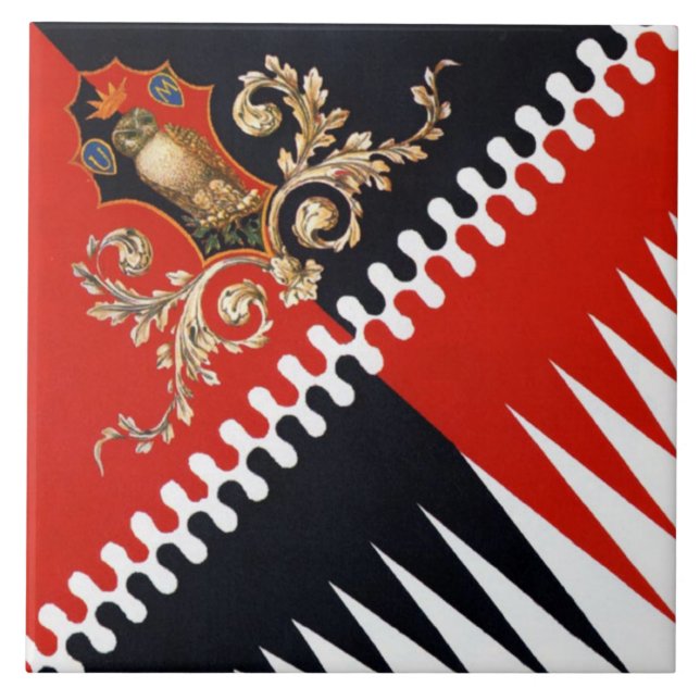 Contrada Priora della Civetta (Owl) Palio di Siena Ceramic Tile (Front)