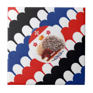 Contrada Sovrana dell' Istrice  (Porcupine) Palio Ceramic Tile