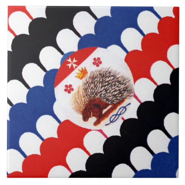 Contrada Sovrana dell' Istrice  (Porcupine) Palio Ceramic Tile (Front)