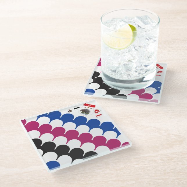 Contrada Sovrana dell' Istrice  (Porcupine) Palio Glass Coaster (Angled)