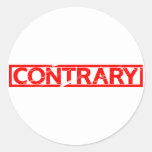 Contrary Stamp Classic Round Sticker