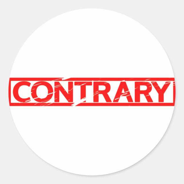 Contrary Stamp Classic Round Sticker (Front)
