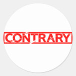 Contrary Stamp Classic Round Sticker