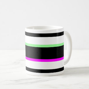 Contrast bands pop art black white fluoric chic. coffee mug