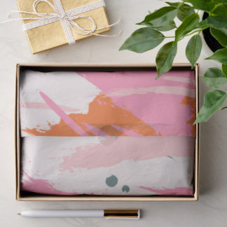 Contrast brush strokes pink green red  tissue paper