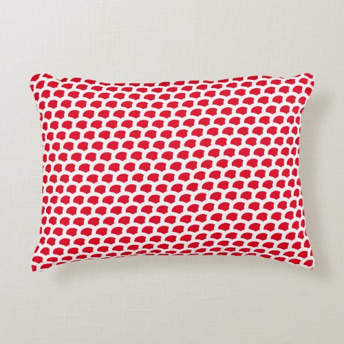 Contrast Chic Red and white Patterned Pillow