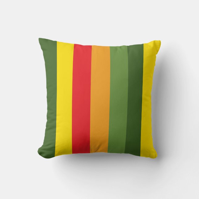 Contrast Color Stripe Pattern Pillow (Front)