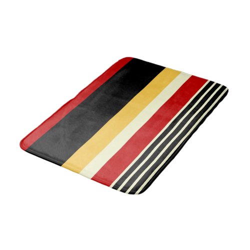 Contrast Yellow With Red Bath Mat