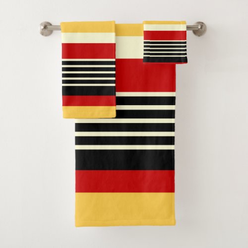 Contrast Yellow With Red Bath Towel Set