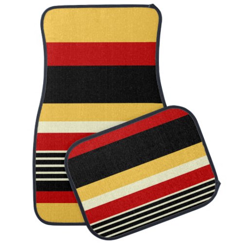 Contrast Yellow With Red Car Floor Mat