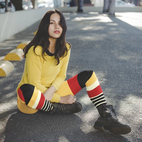 Contrast Yellow With Red Leggings