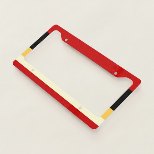 Contrast Yellow With Red License Plate Frame