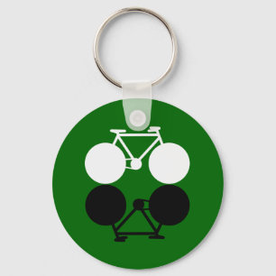 contrasting bicycles graphic keychain