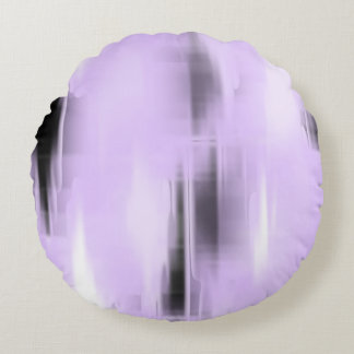 Contrasting Black and White Vanishing Shapes Round Pillow