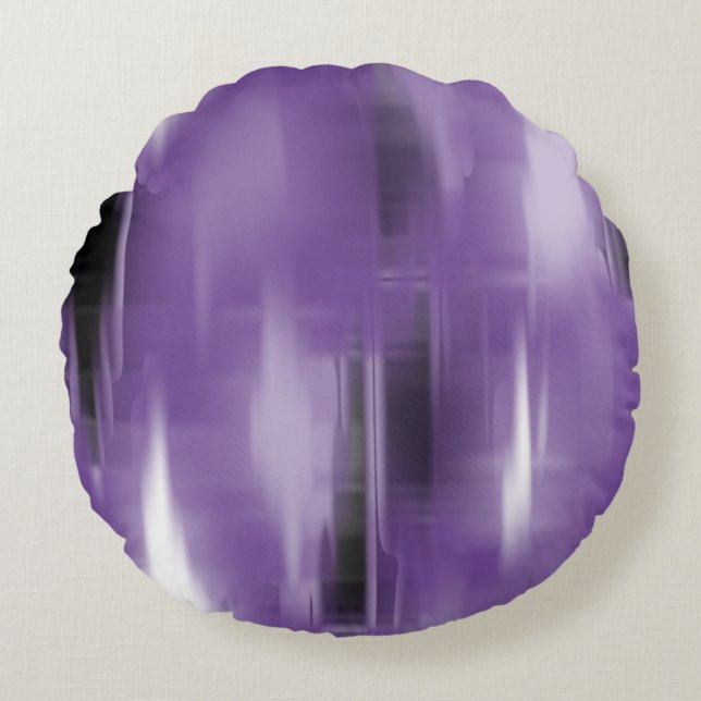Contrasting Black and White Vanishing Shapes Round Pillow (Front)