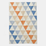 Contrasting Blue Orange And White Triangle Pattern Kitchen Towel at Zazzle