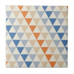 Contrasting Blue Orange And White Triangle Pattern Tile at Zazzle