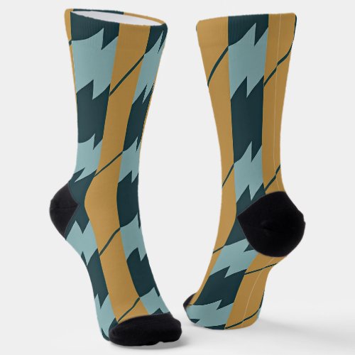 Contrasting Houndstooth Lines Socks