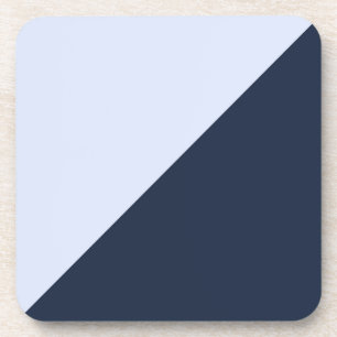 Contrasting Light Sky Blue and Dark Navy Blue Beverage Coaster