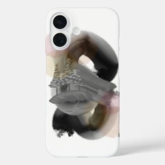 Contrasting Minimal Abstract Art iPhone 16 Case
