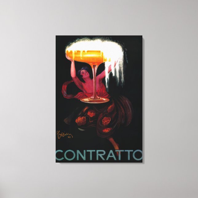 Contratto Vintage PosterEurope Canvas Print (Front)