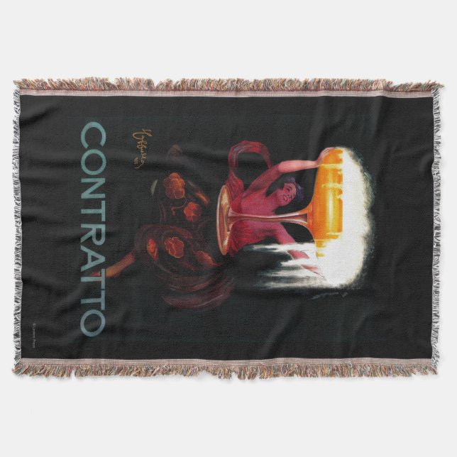 Contratto Vintage PosterEurope Throw Blanket (Front)