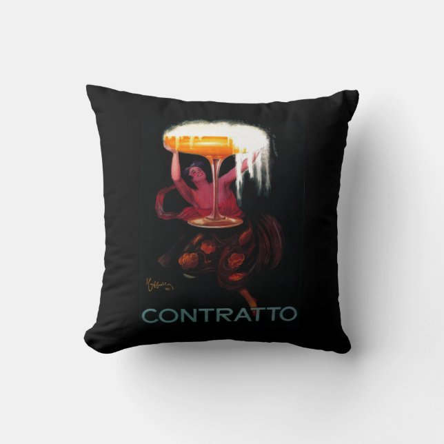 Contratto Vintage PosterEurope Throw Pillow (Front)