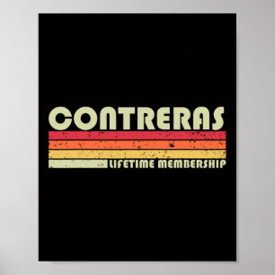 Contreras Surname Funny Retro Vintage 90s Birthday Poster