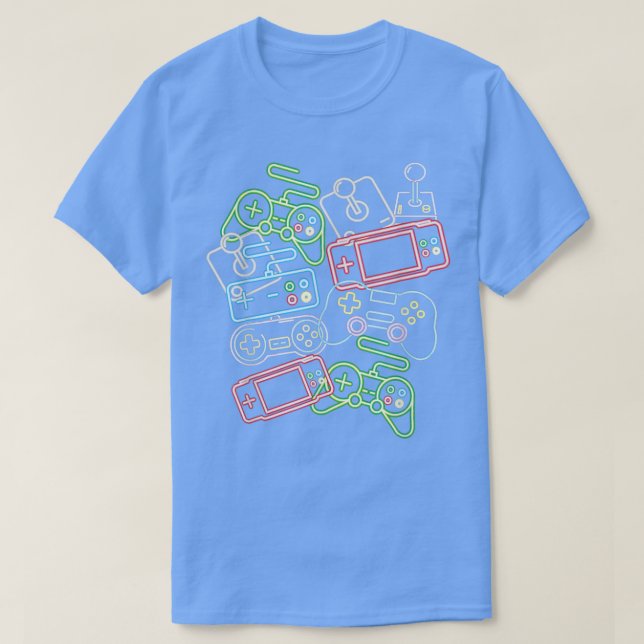 Control All The Things Video Game Controller 80's  T-Shirt (Design Front)