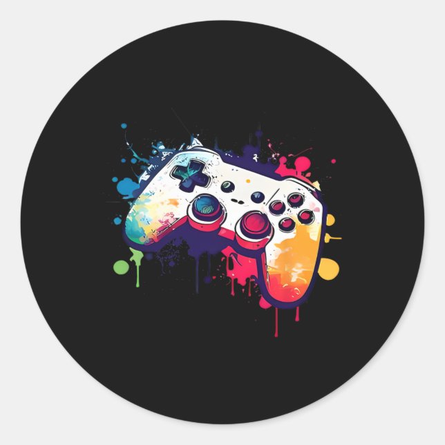 Control All The Things Video Game Controller Gamer Classic Round Sticker (Front)