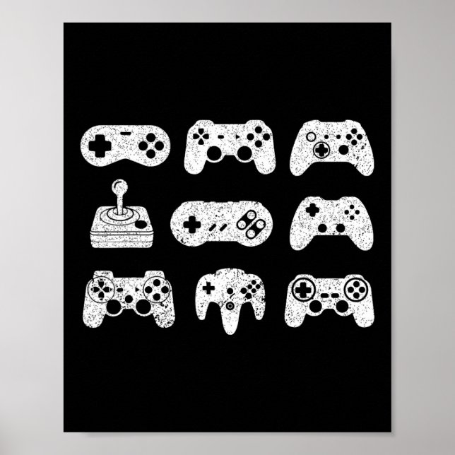 Control All The Things Video Game Controller Gamin Poster (Front)
