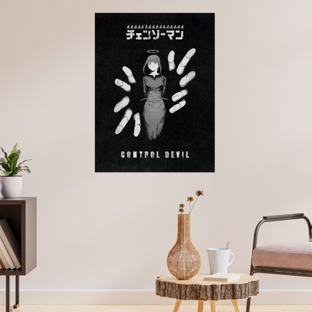 Control Devil – Dark Anime Makima Illustration Poster (Living Room 3)
