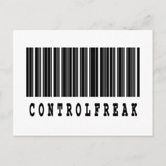 control freak barcode design postcard