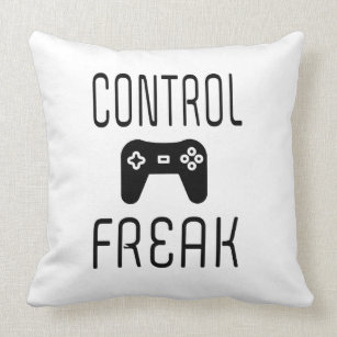 Control Freak Video Game Gamer Throw Pillow