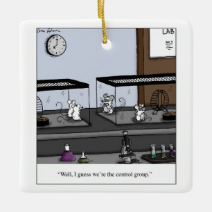 Control Group Lab Mice Cartoon Ceramic Ornament