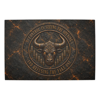 Control Is Seeing the Opening | Dark Ember Bull Metal Print