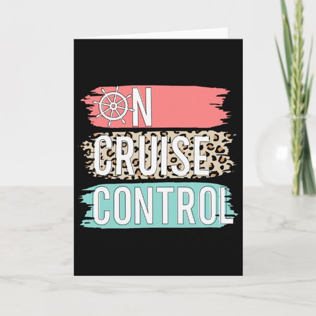 Control On Cruise Leopard Funny Summer Vacation Fa Card (Front)