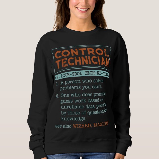 Control Technician Dictionary Noun Wizard Magician Sweatshirt (Front)